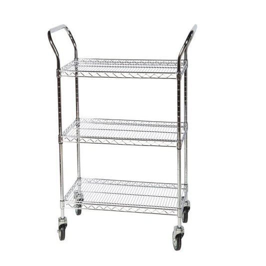 ESD Chrome Wire Kitting Trolley - 1220 x 610 x 1050mm