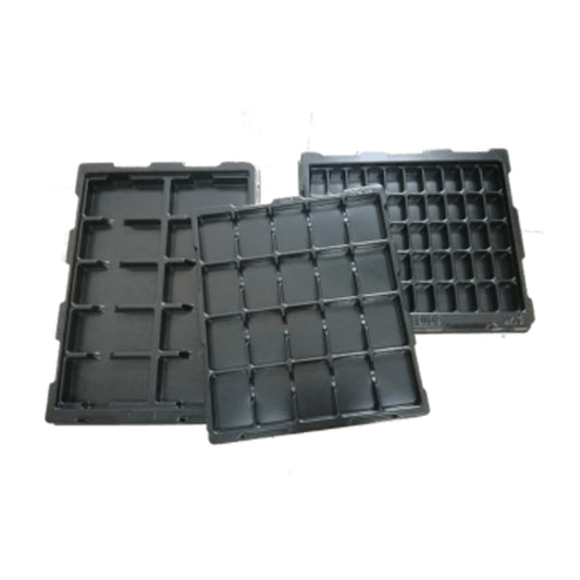 Bespoke vacuum formed conductive trays