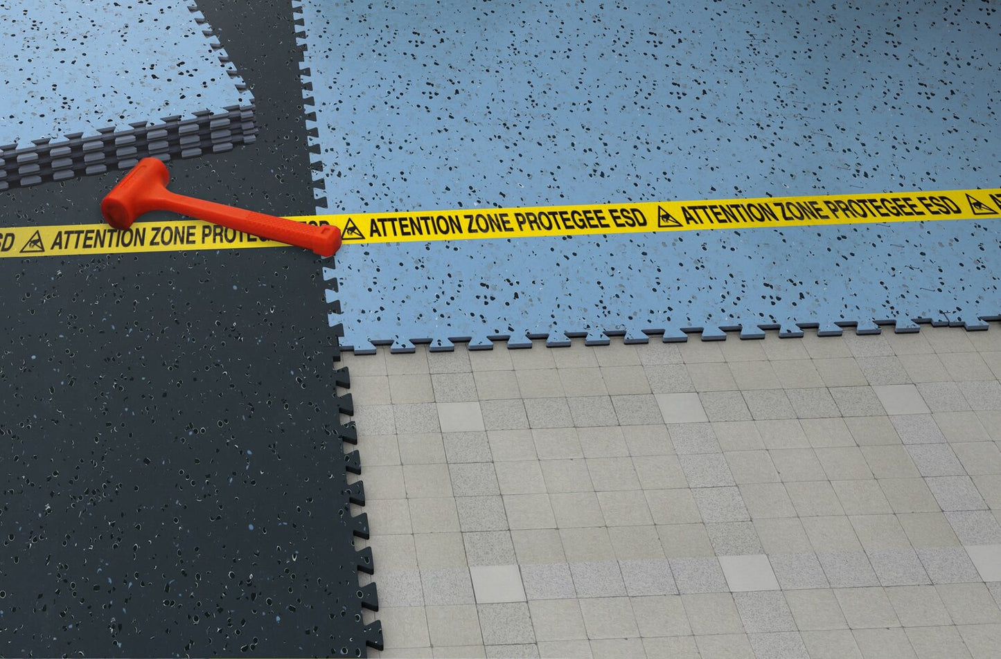 Interlocking Dissipative ESD Tiles
