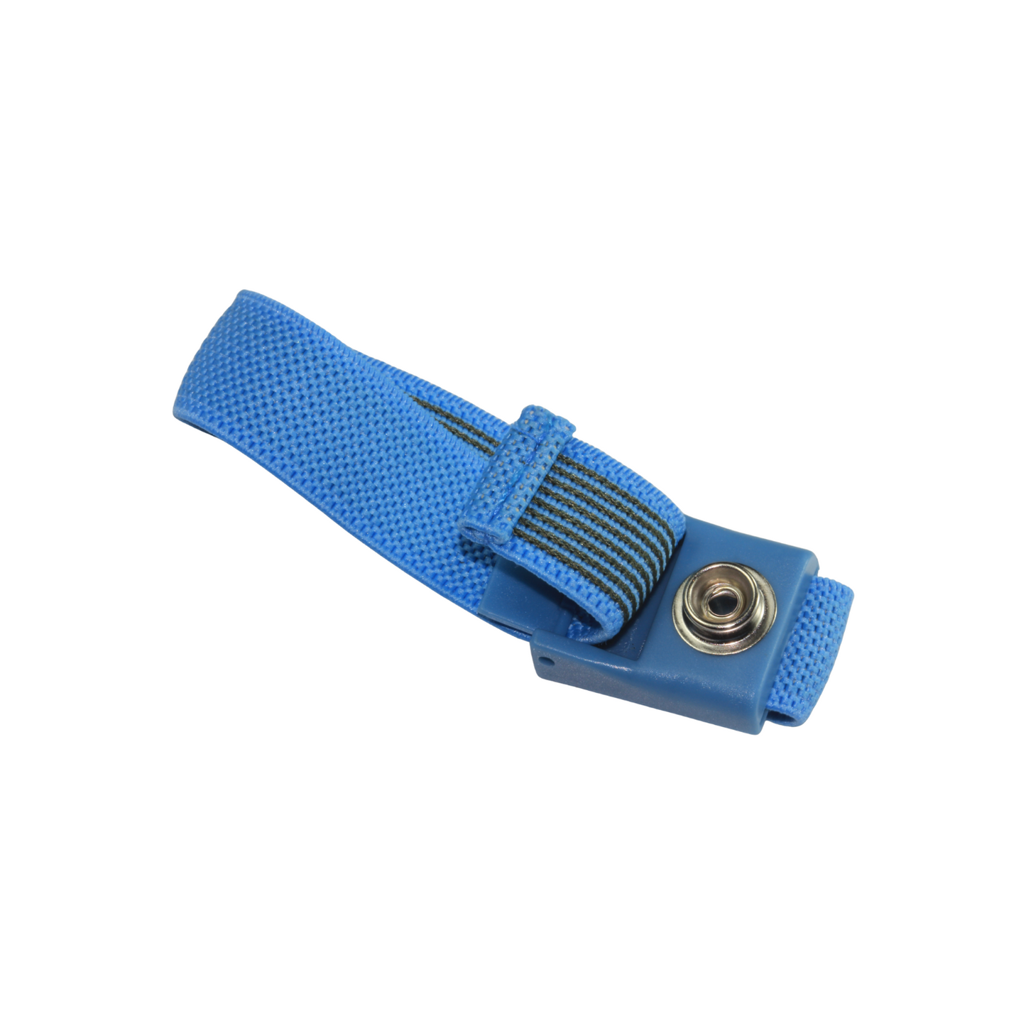 Wrist band, adjustable blue elasticated cloth with 10mm stud