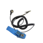 Blue elasticated cloth band and cord - 10mm to 4mm plug/clip