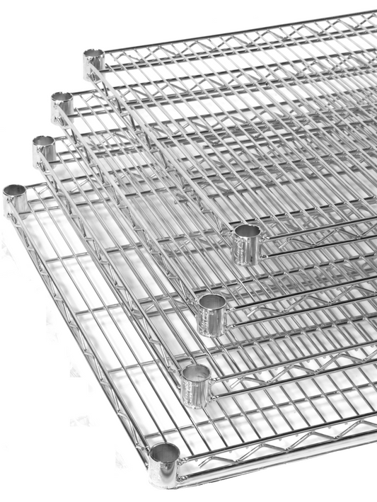 Chrome wire shelves